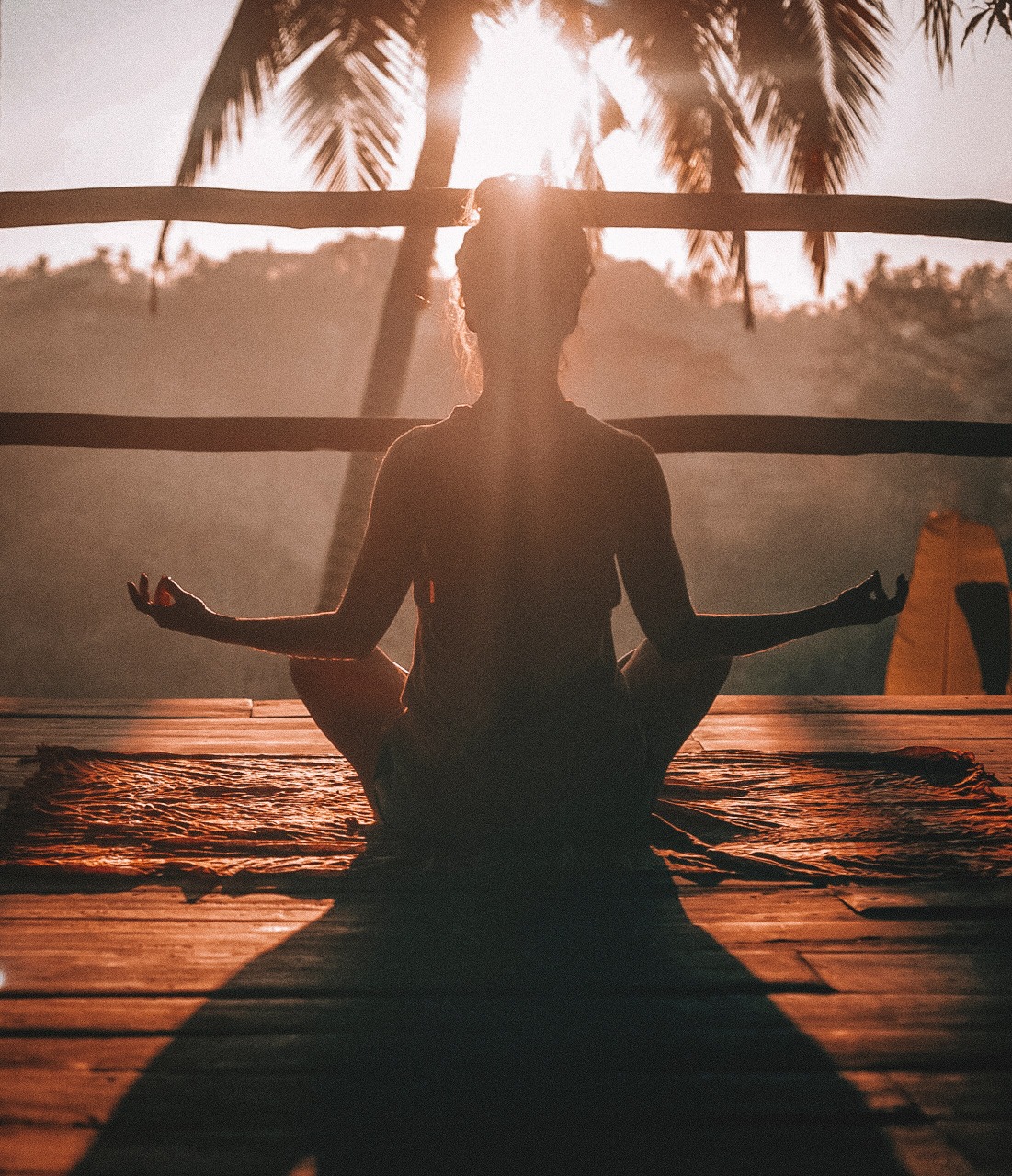 Woman meditation in morning